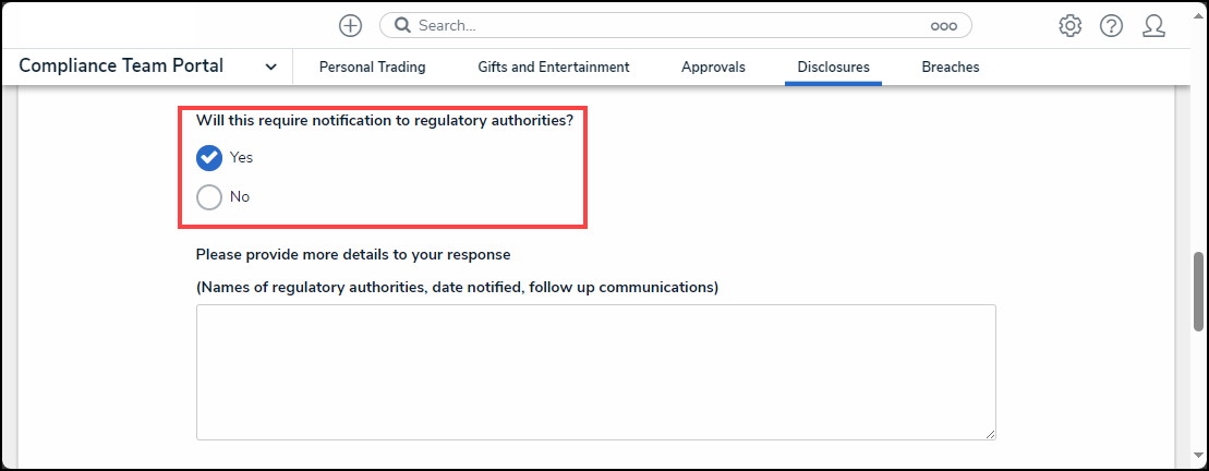 Will this require notification to regulatory authories Field.png